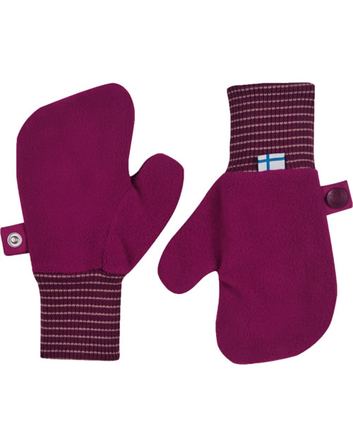 Finkid Nupujussi Kinder Handschuhe - Fleece Fäustlinge Mit Anti-Verlust-System