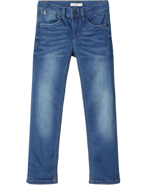 NAME IT Jean Slim Swe Garçon - Coupe Jogger Élastique, Taille Adjustable, 70% Coton