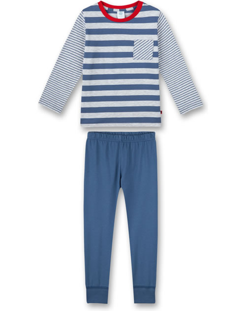 Sanetta Jungen Pyjamaset – Langarm Schlafanzug Hellblau, Nachhaltig, Made In Europe