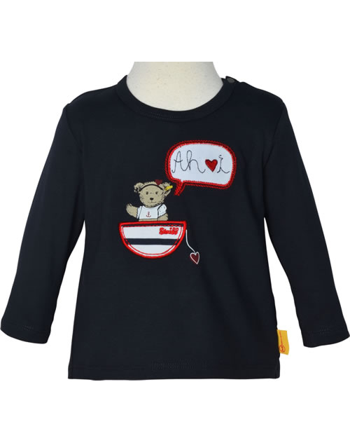 Steiff Baby-Mädchen Langarm T-Shirt - Mit Teddybär Motiv
