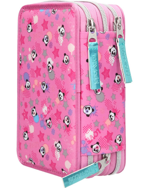 Dohe Dreifach-Federmäppchen Pink Panther - Mit 3 Fächern Aus Polyester