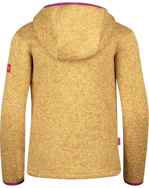 Trollkids Jondalen XT Kids' Fleece Hoodie - Warm 300gsm Knit, Zipped Chest Pocket, Contrast Details