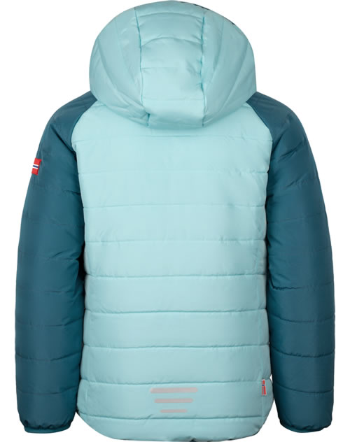 Trollkids sneeuwjas myrkdalen, blauwgroen/waterblauw, 98 cm