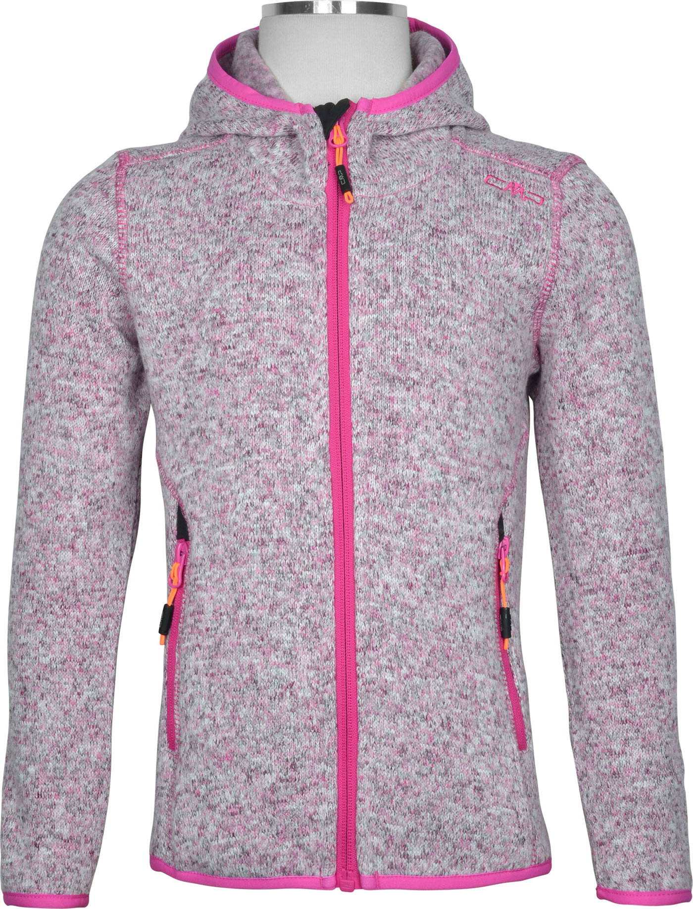 CMP FleeceJacke in StrickOptik mit Kapuze Girl bouganville kaufen