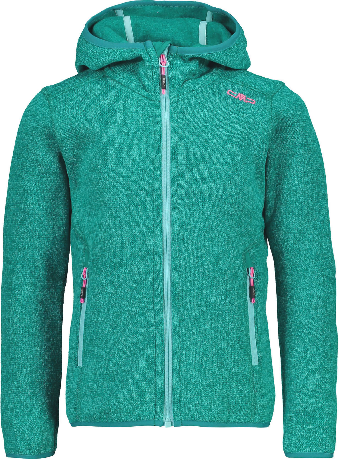 CMP Fleece-Jacke in Strick-Optik mit Kapuze Girl lake/giada kaufen