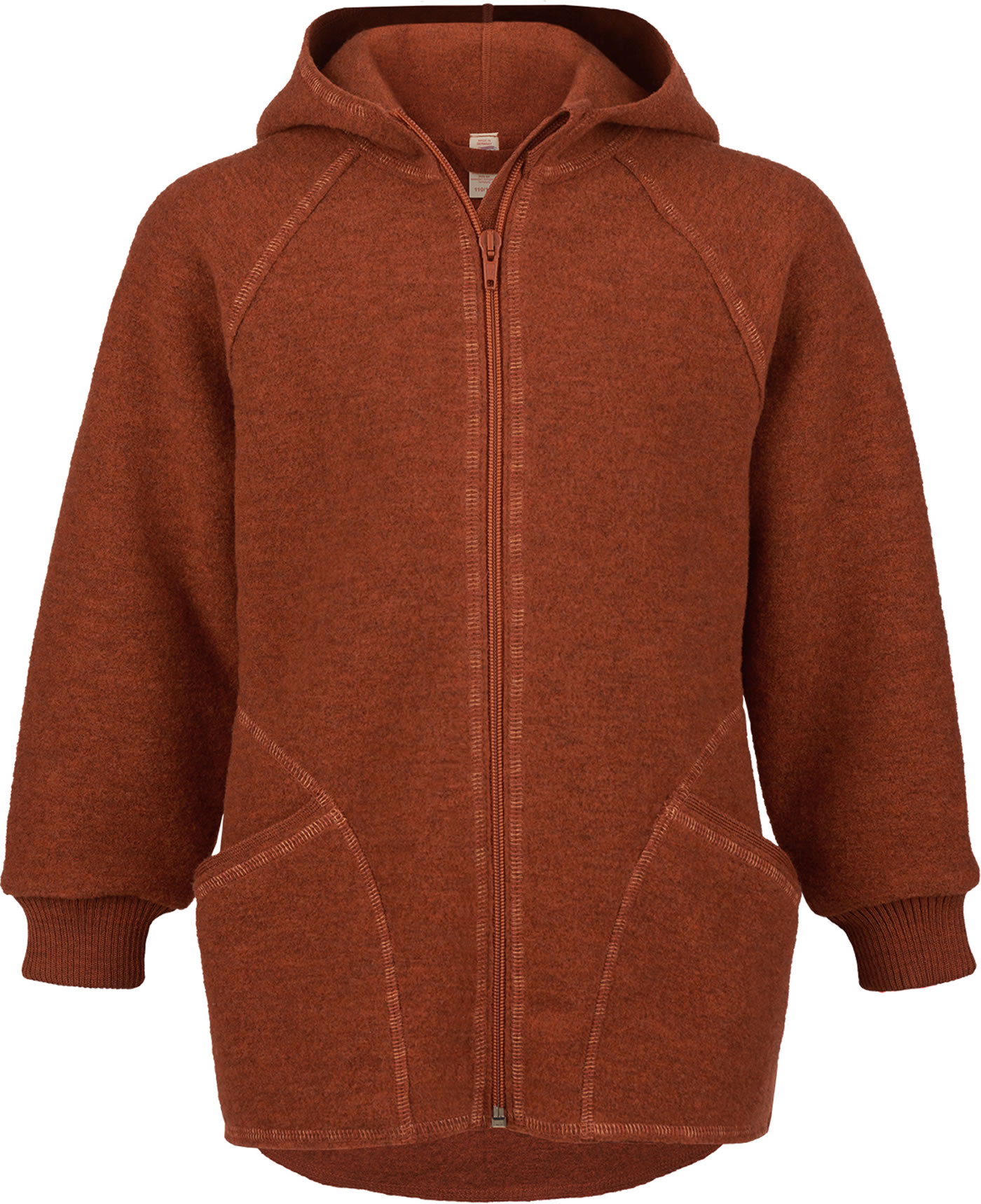 Engel Natur - Wolfleece jasje-vestje met capuchon - Jasper melange - m – Kinder Wonderland