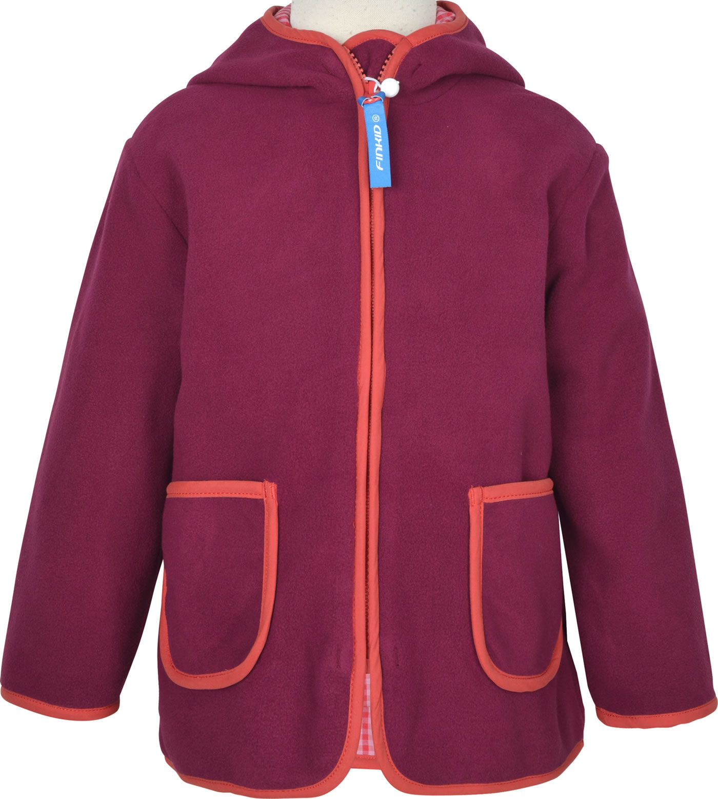 Finkid Kinder Winter Fäustlinge Nupujussi - Rote Fleece Handschuhe Mit Druckknopf