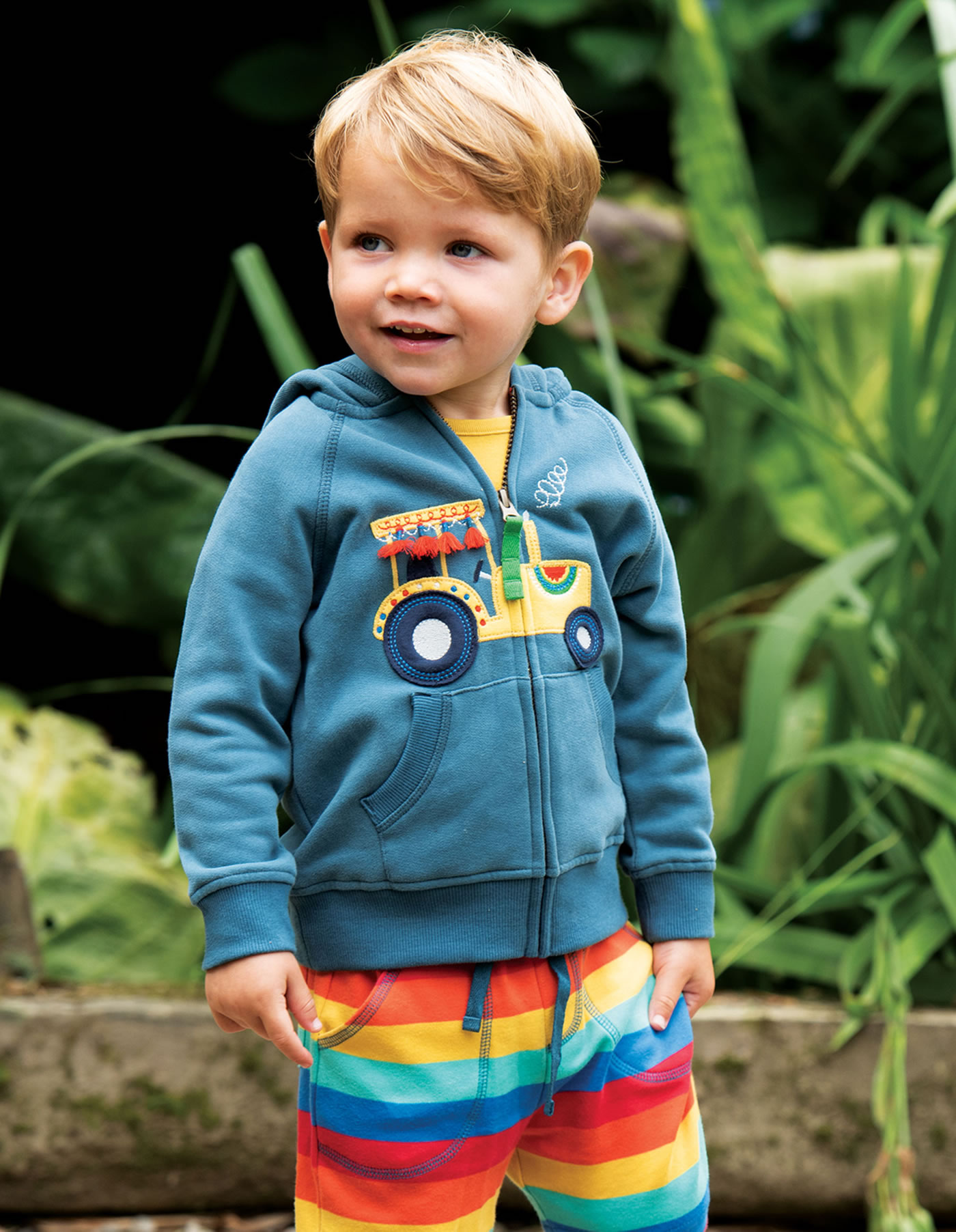 Frugi Cardigan Hood HAYLE india ink 