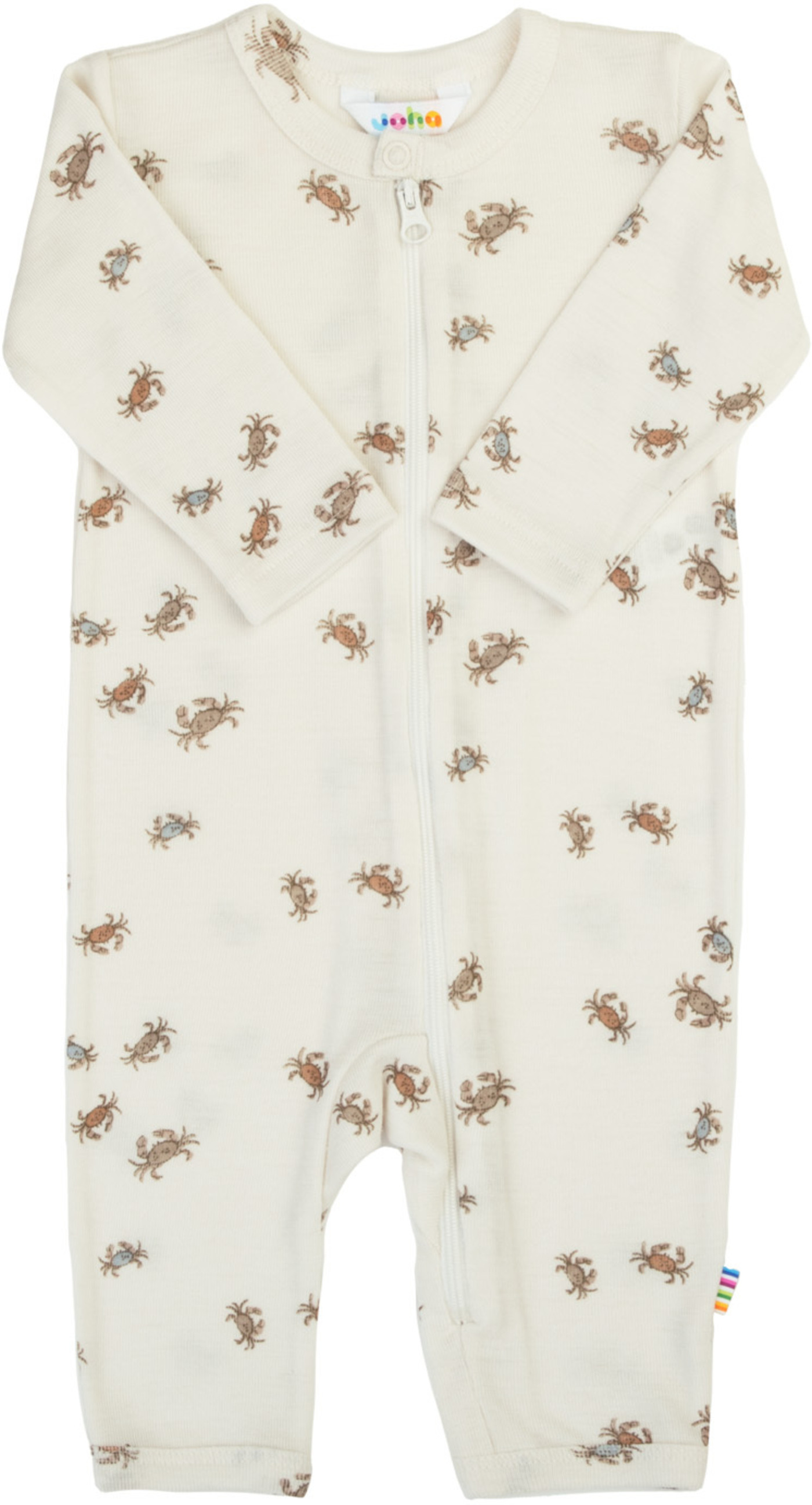 Joha Jumpsuit/ Strampler mit Print aus Merinowolle/Seide - Off White - 68/74