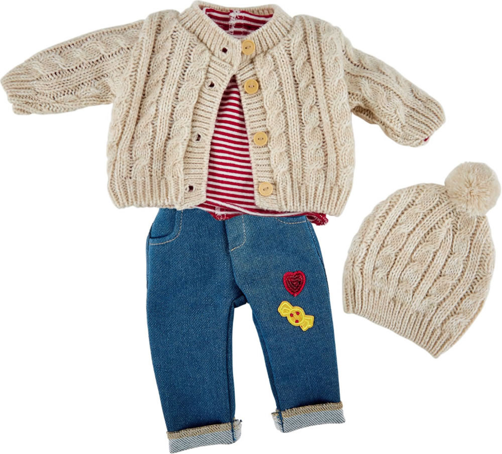 Käthe Kruse Puppenbekleidung Kindergarten Herbst Outfit 39 - 41 cm 0142806