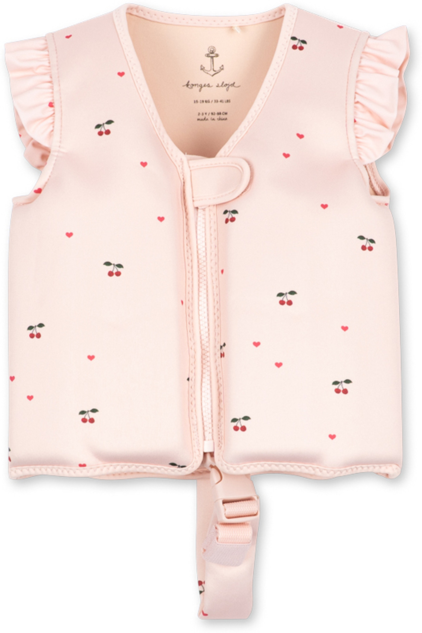 Konges Sløjd Schwimmweste 'Avery' mit Blümchen-Design - Cherry Coeur Rose - 2 -3 J. (15 - 19 kg)