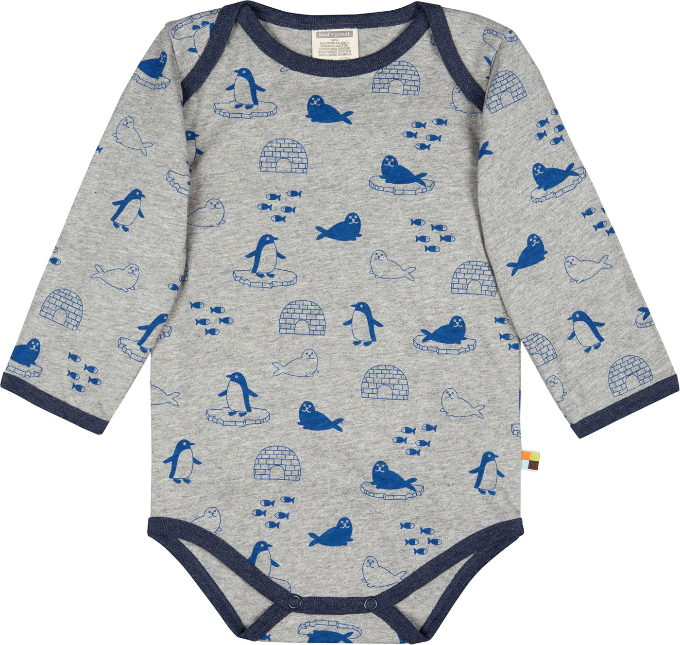 loud + proud Body Druck, GOTS Zertifiziert Set di Magliette per Bambino e Neonato, Indaco, 74/80 cm Unisex-Bimbi