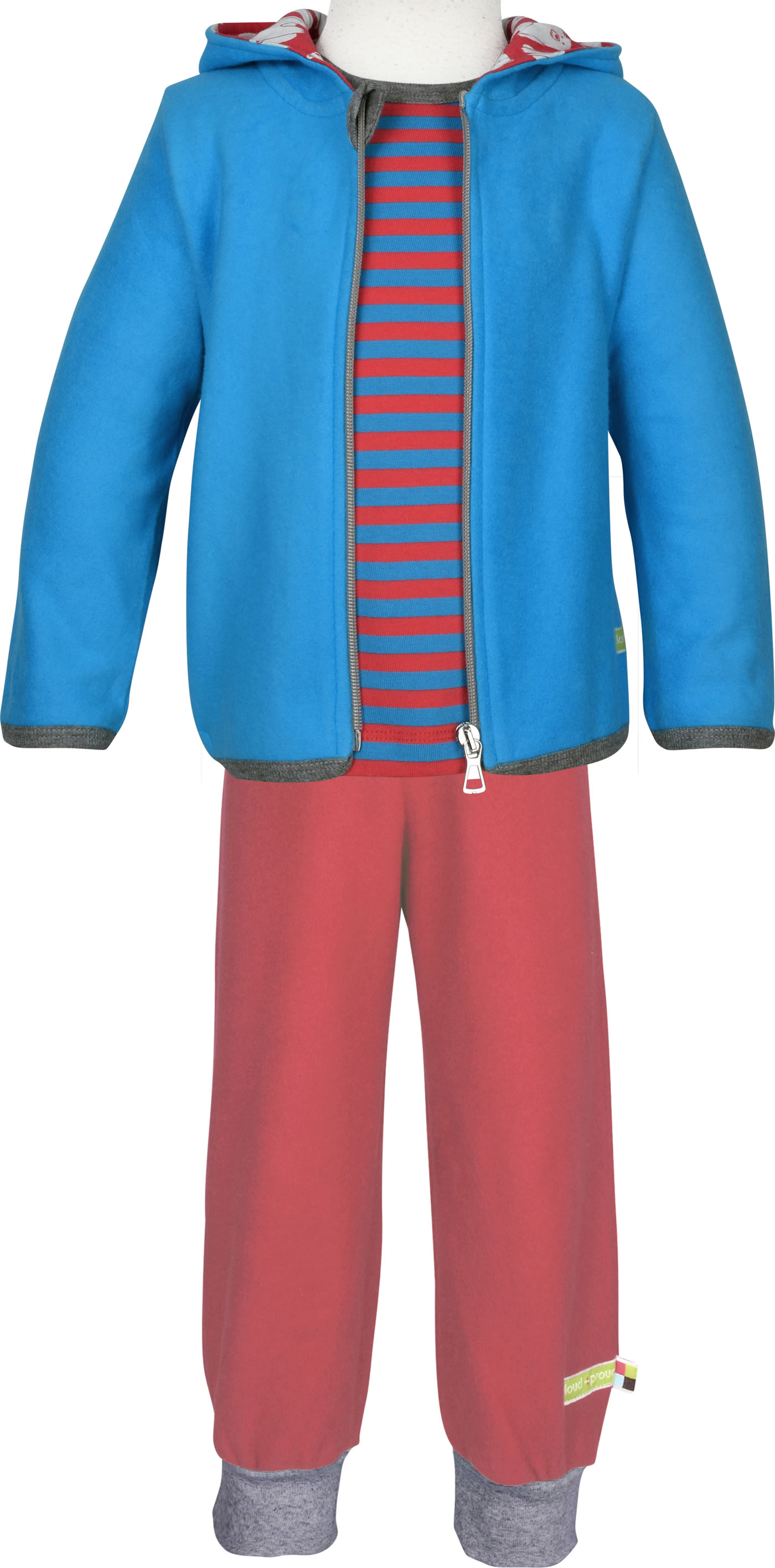 Sweat-shirt Bio Pour Enfant Loud + Proud - Colorants Végétaux, Certifié GOTS - Coton 100% Bio - Boutons En Bois Sur L'épaule