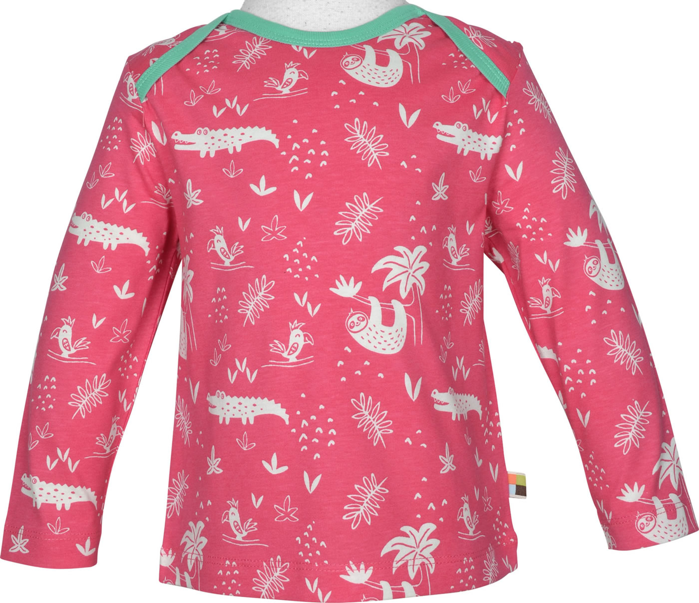 T-shirt à col volanté imprimé en coton BIO GOTS BEIGE CLAIR pour enfant