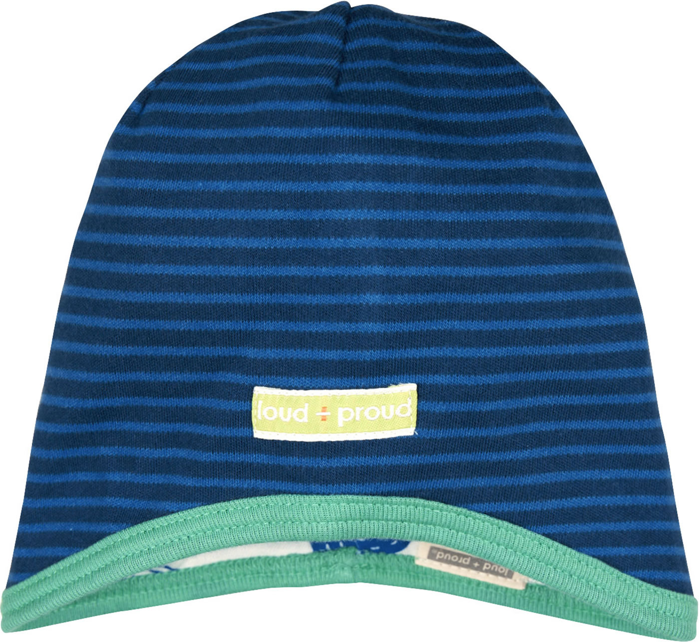 Loud + Proud Jungen Wendemütze Mit Woll-Anteil - Blau, Tiermuster, Größe 37/39 (62/68)