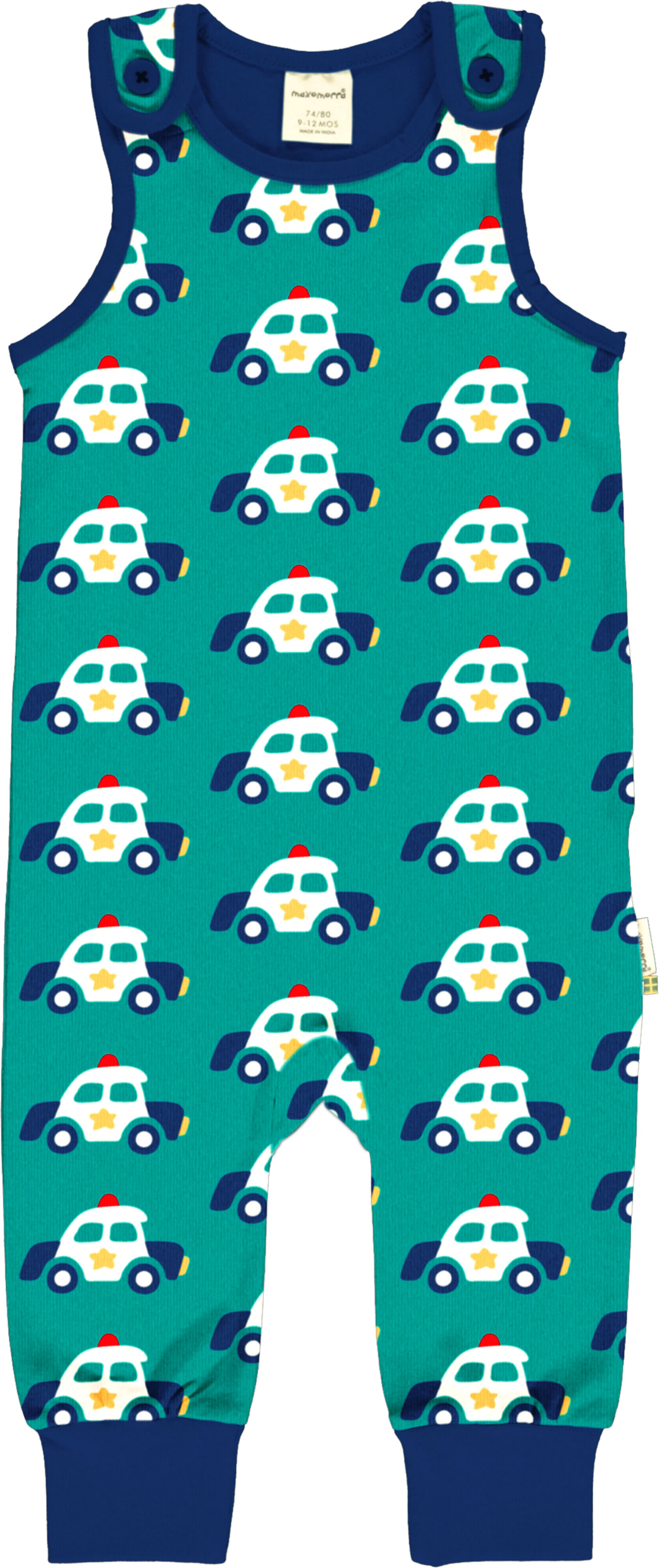 Maxomorra Strampler Overall Mit Hubschrauber Print - Bio-Baumwolle Für Babys