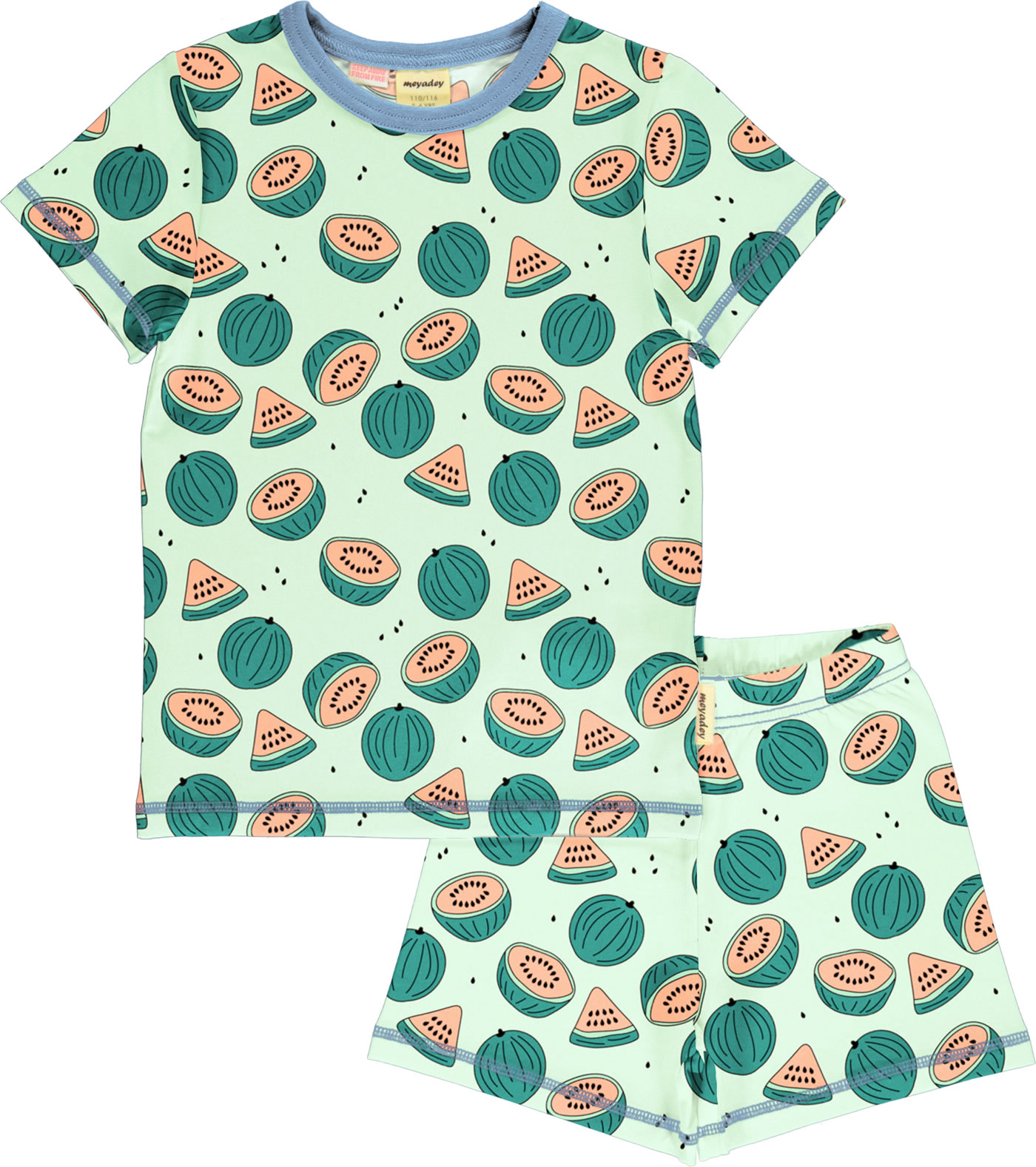 Mädchen Schlafanzug 2-teilig Kurzarm - Baumwolle Blumenprint Sommer Pyjama