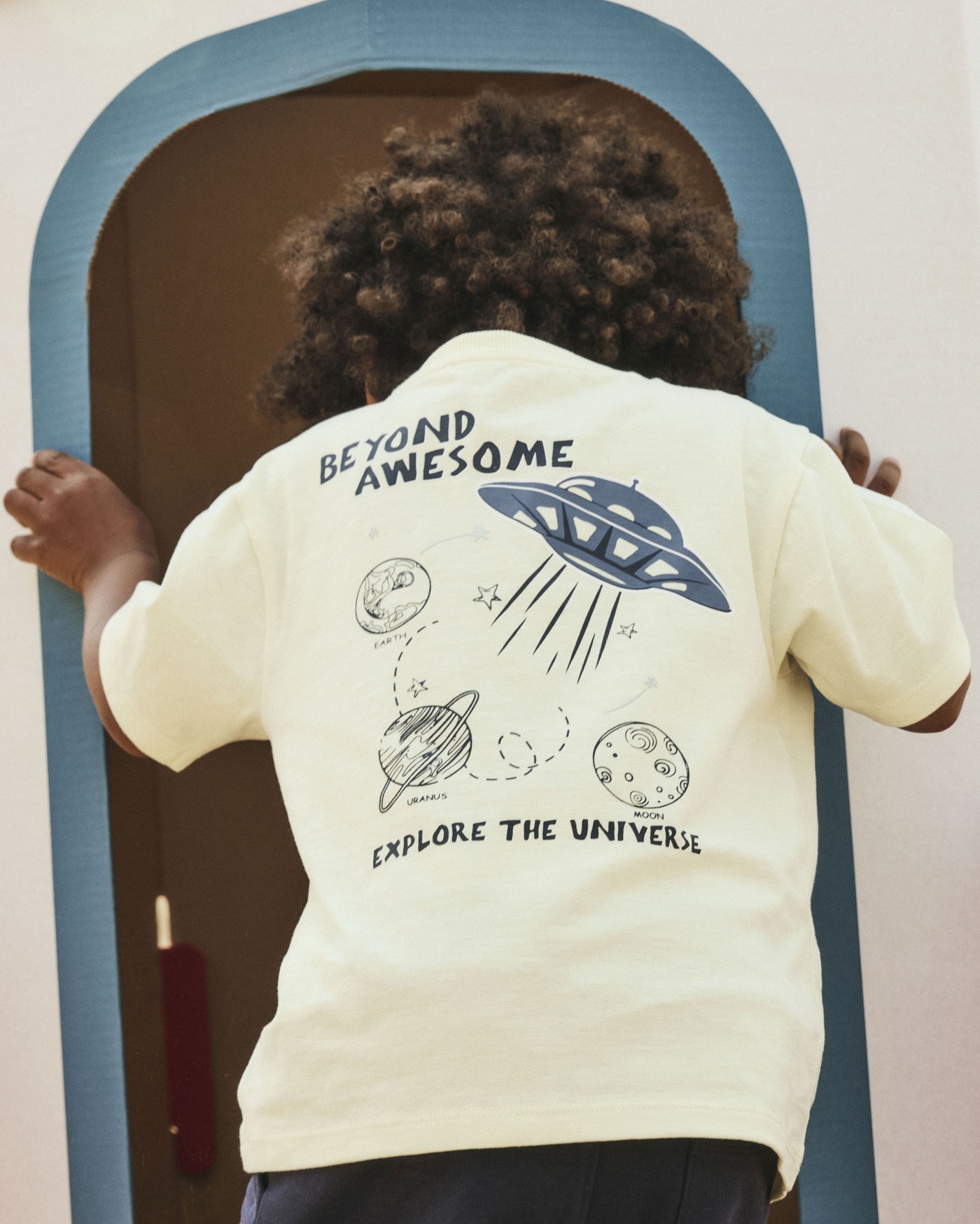 Name it T-Shirt aus Baumwolle mit Weltraum-Grafik NMMDIB - Pear Sorbet - 98