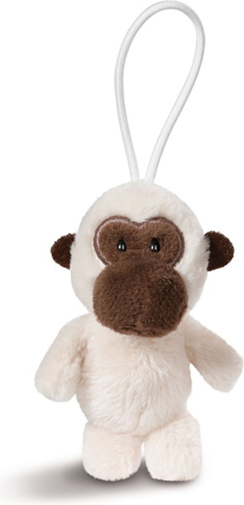 Nici 43612 Gibbon Anhänger Mit Elastischer Schlaufe – 8 Cm, Weiß/braun