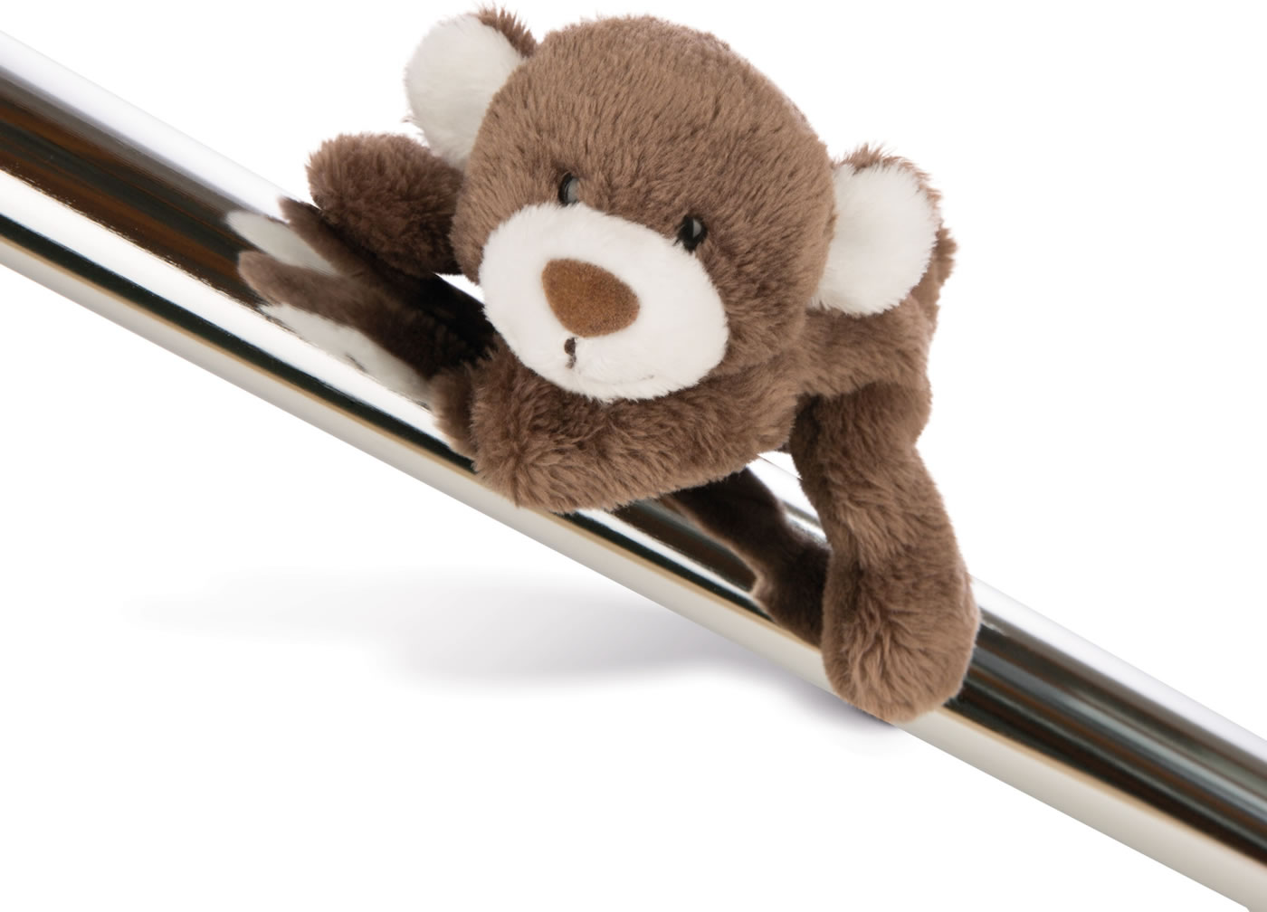 NICI 49404 Love Cat Fluffy 13cm Lying On Heart Gray-Sustainable Made Plush, Cute Soft Toy To Cuddle And Play With, For Children & Adults, Gift Idea