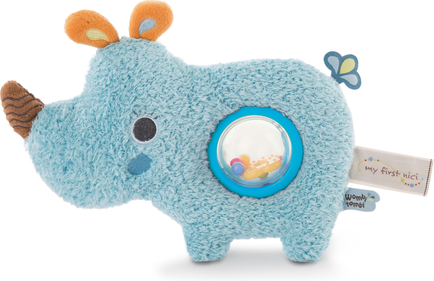 NICI Plüschtier Nashorn Manuffi – 20 Cm, Supersoft, Für Babys Ab 0 Monaten, Blau