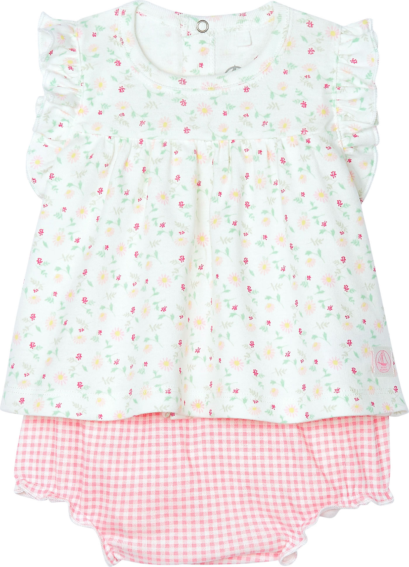 Petit Bateau Baby-Mädchen Kleid + Bloomer – 2er Set, Kurzärmlig, Süßes Outfit