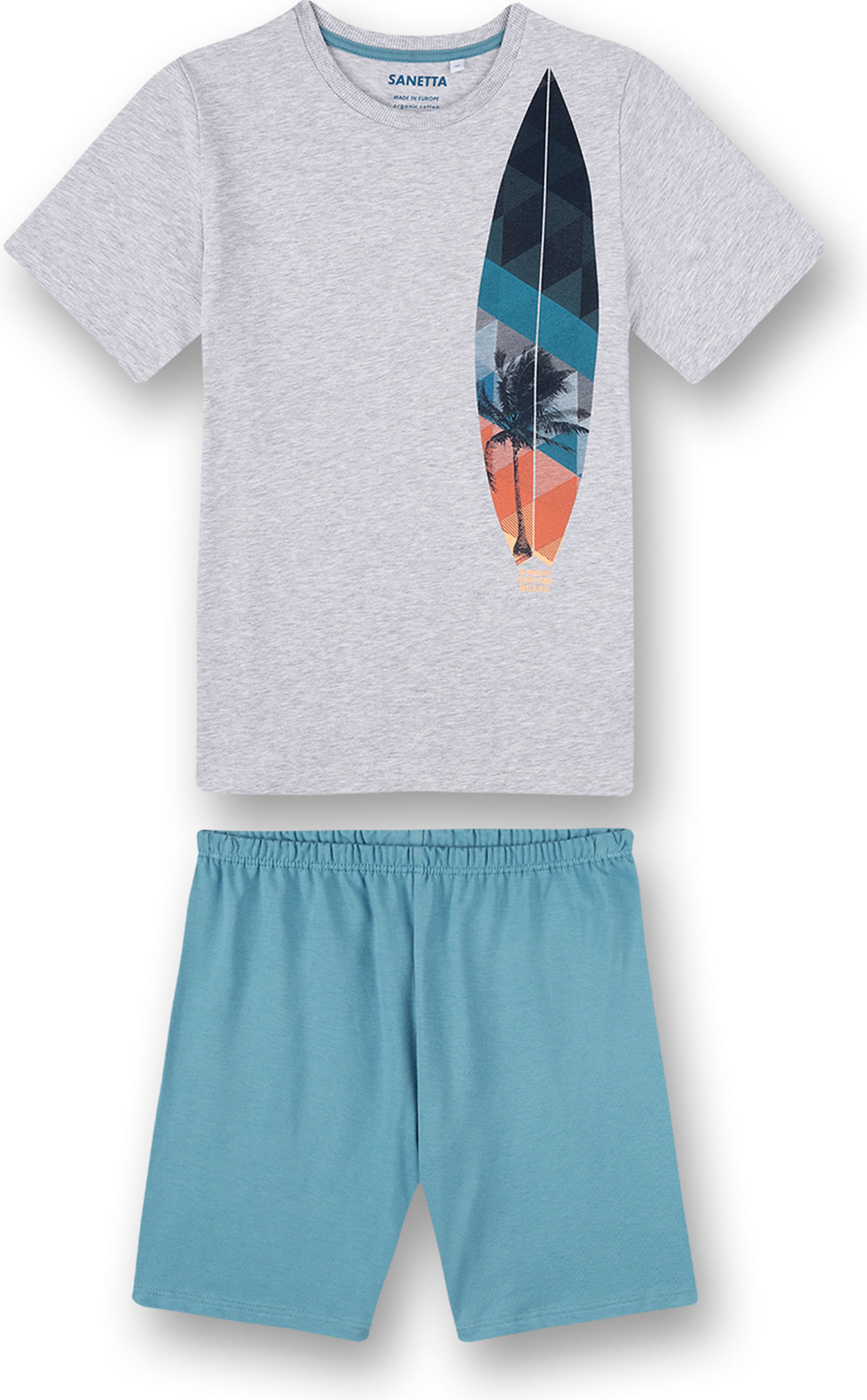 sanetta-jungen-pyjama-schlafanzug-kurz-hellgrau-melange-kaufen-papiton-de
