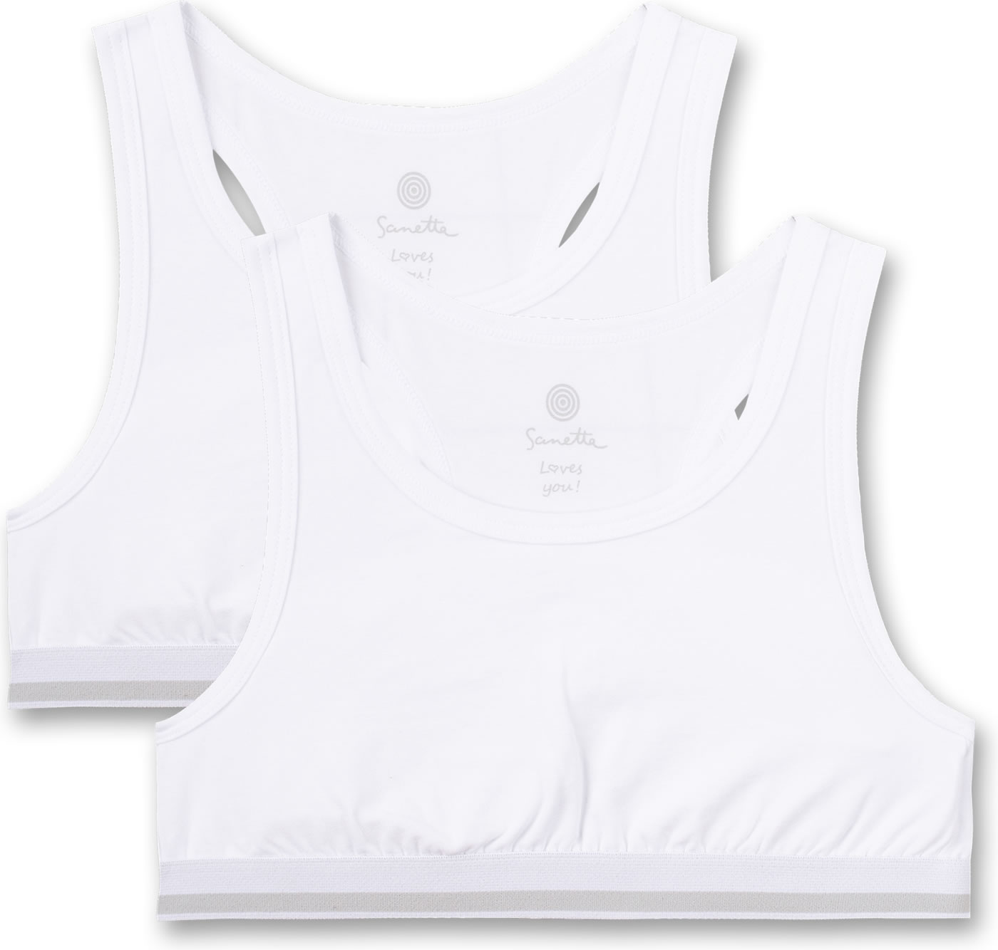 Sanetta Mädchen Bustier 2er Pack - Weiches Baumwoll Bustier Ohne Bügel