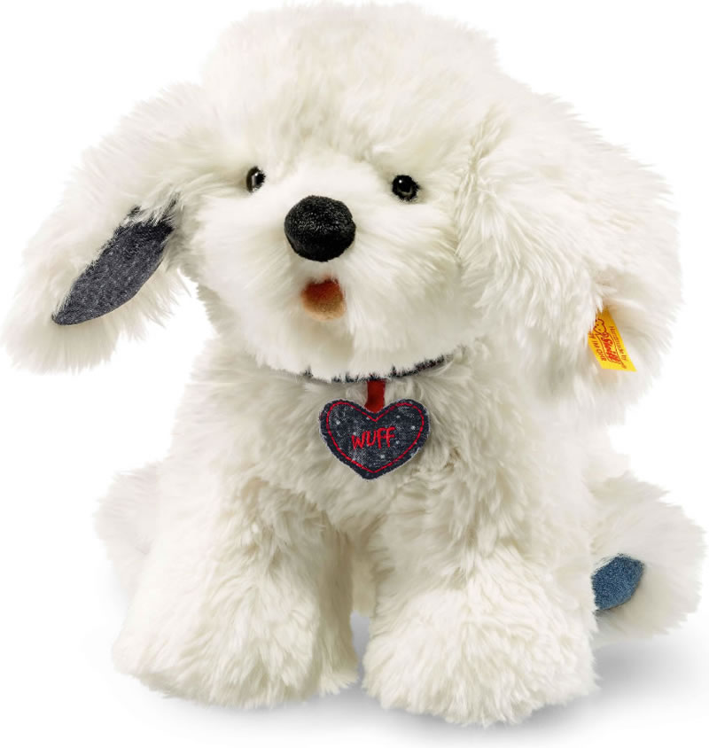 Steiff Hund Wuff 23 cm weiß sitzend 084416 bei Papiton bestellen.