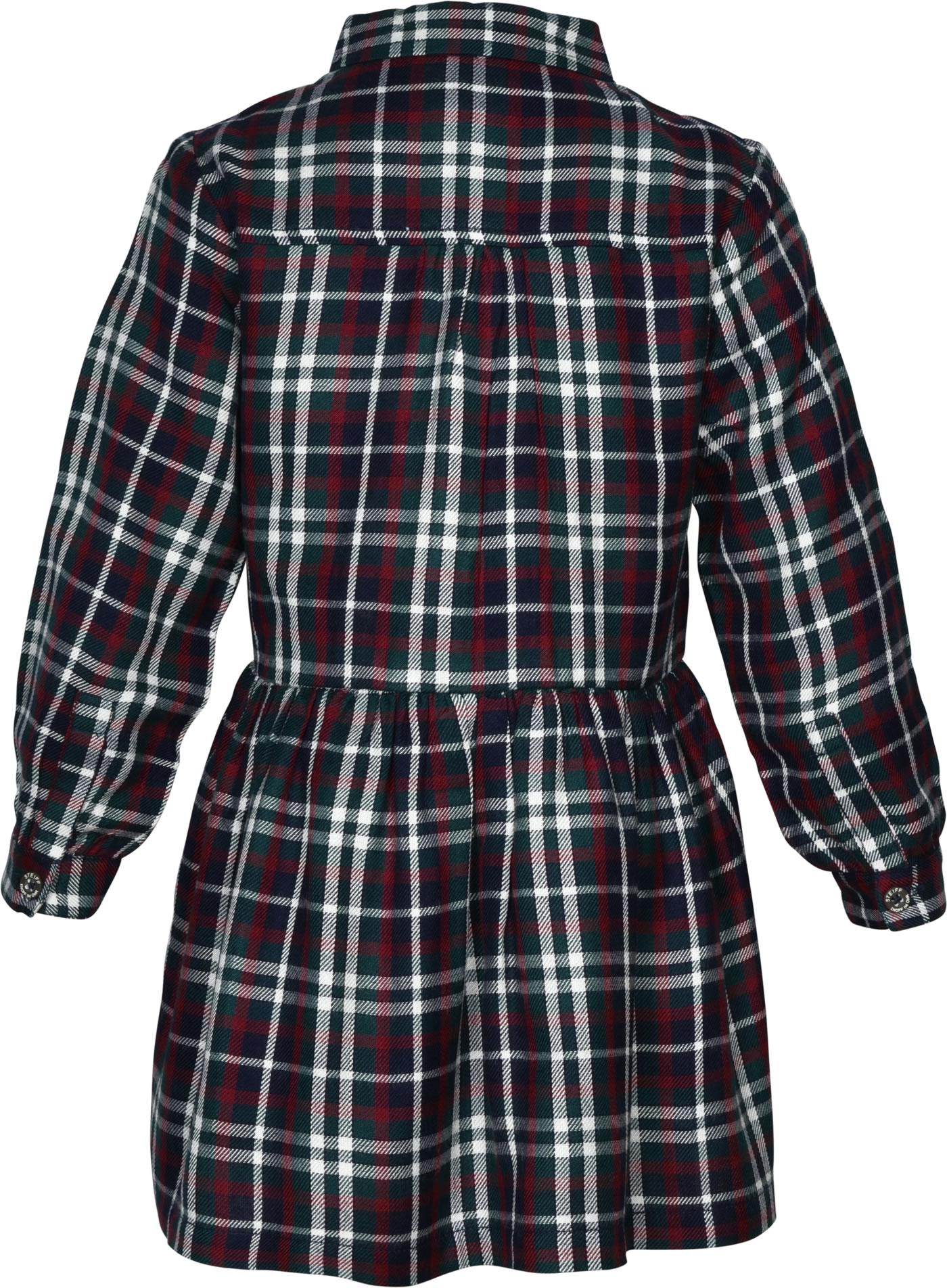 Steiff Mädchen Bluse Tunika Langarm - Karo Design Mit Teddybär Motiv