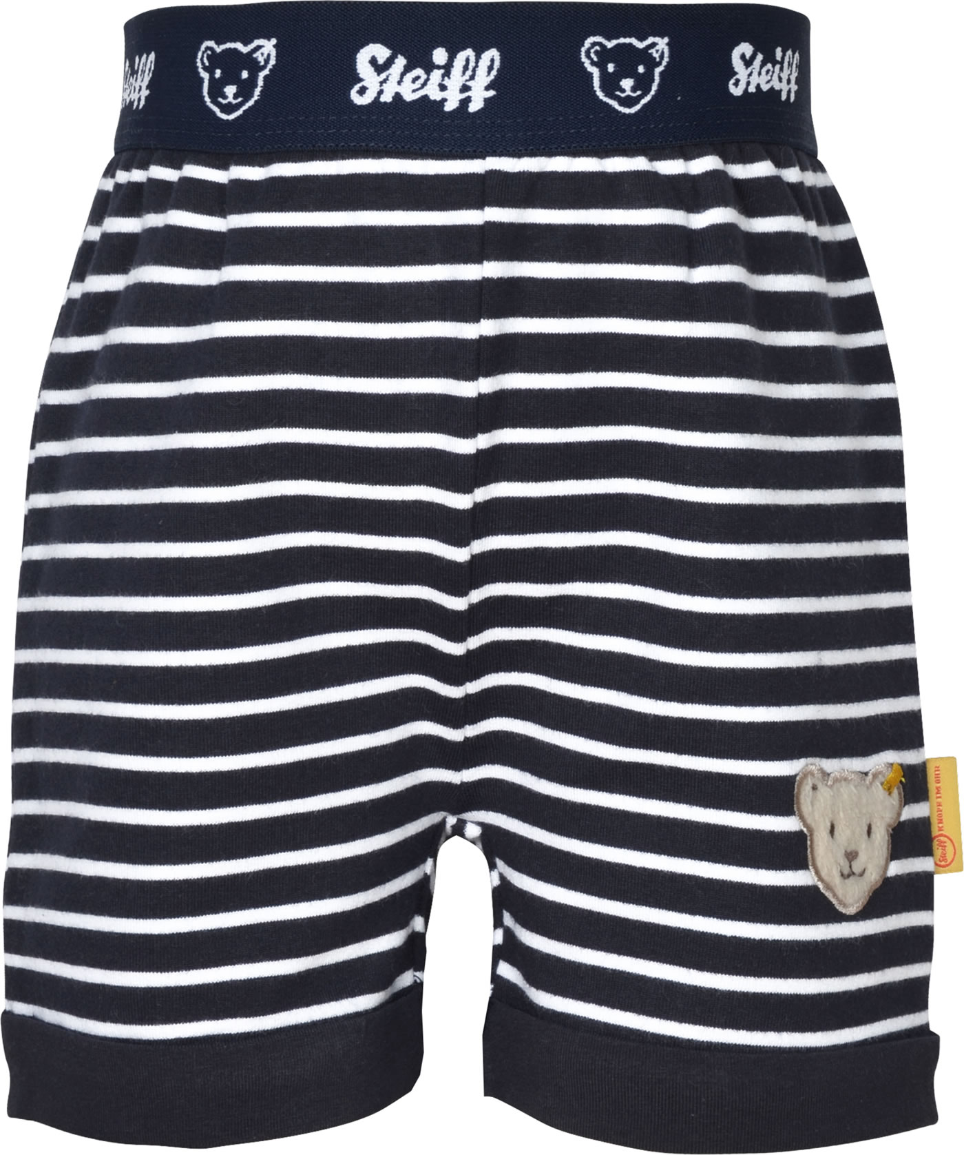 Steiff Baby-Jungen Shorts Mit Teddybär-Motiv - Bequeme Baumwollhose - Pflegeleicht & Weich