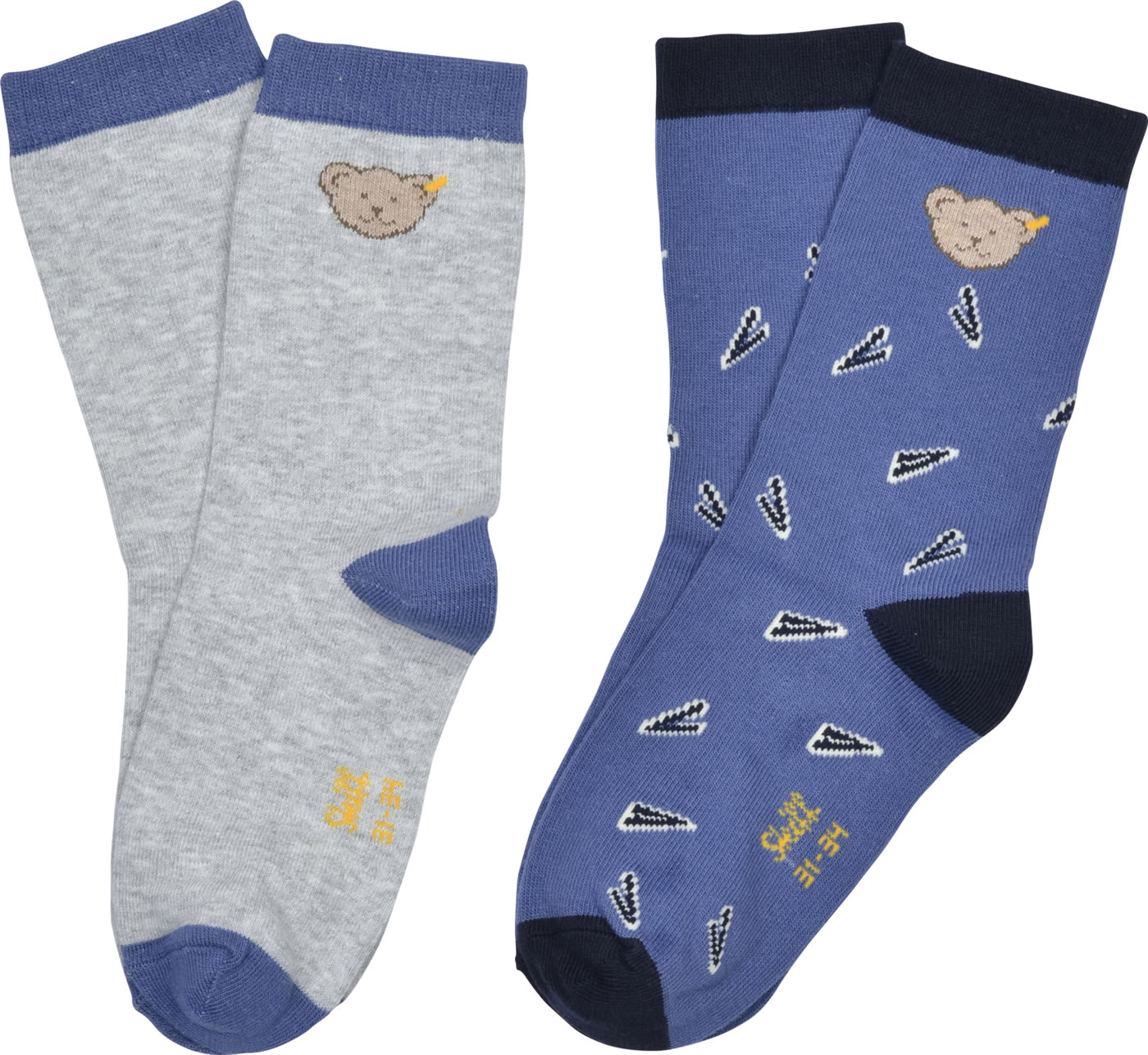 Steiff Mini Basic Socken 2er Pack GOTS, Silver Pink, 34 Ragazzi Unisex