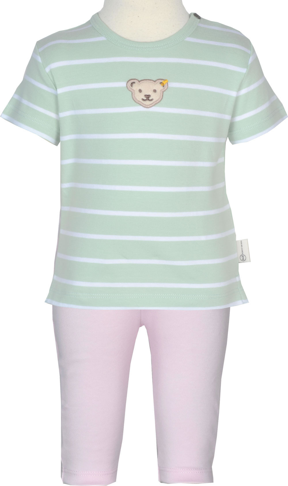 Steiff Baby-Mädchen Kurzarm T-Shirt Mit Gerafften Ärmeln – Weicher Jersey, Praktische Druckknöpfe
