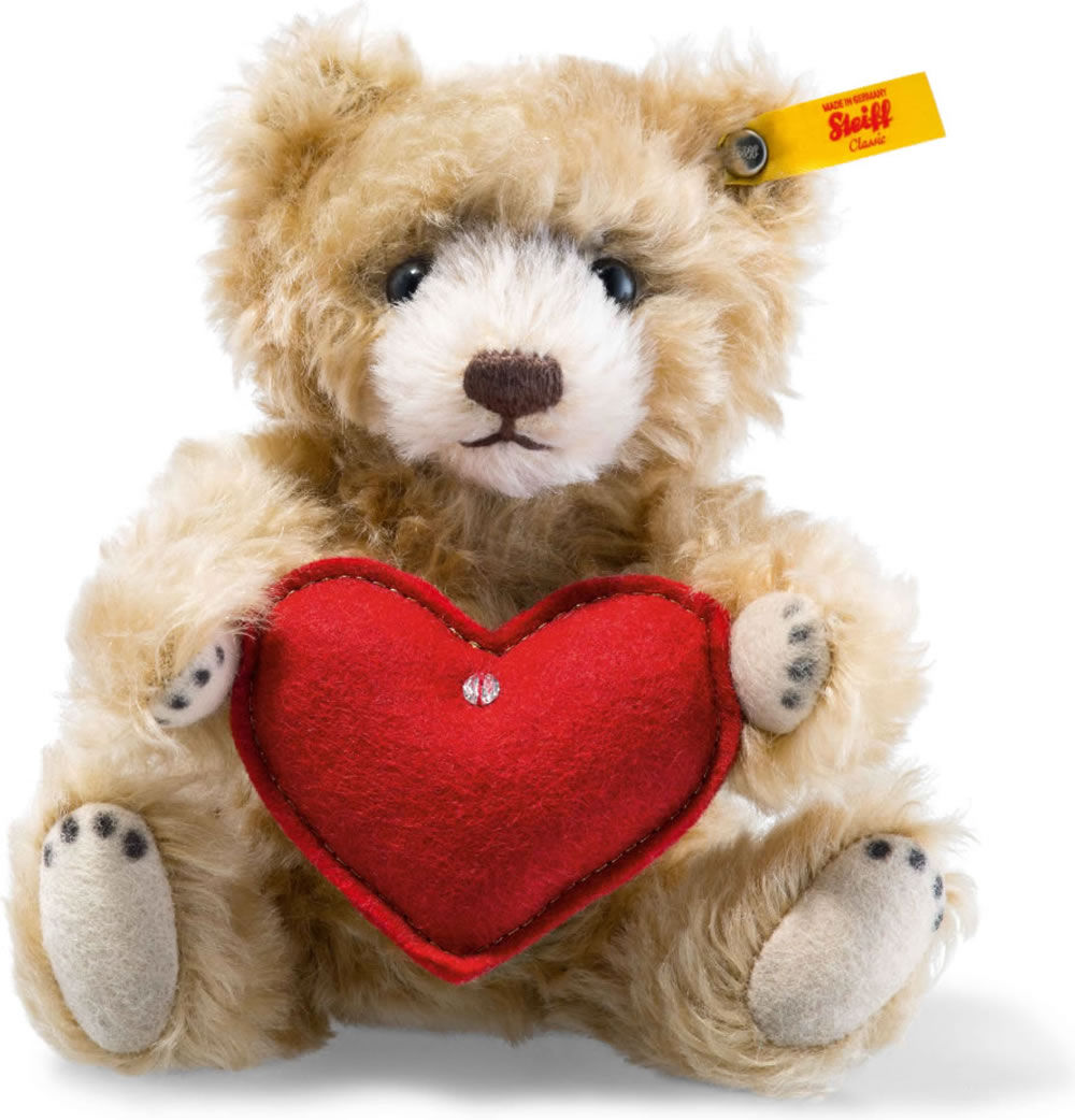 Steiff Teddybär mit Herz 18 cm Mohair zimt 040122 kaufen | papiton.de