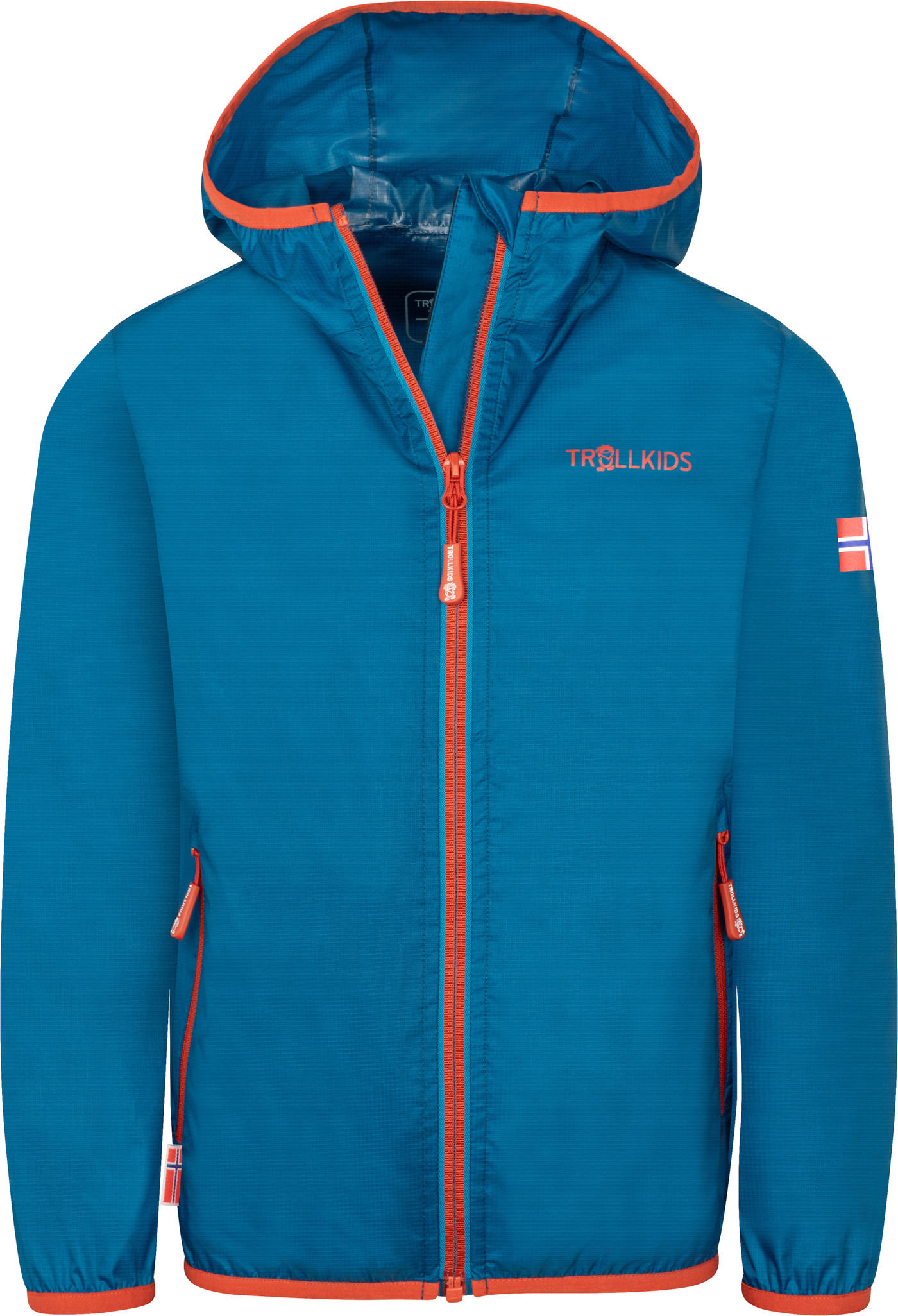 Trollkids Regenjacke 'Trolltunga' mit Kapuze - Summernight Blue/Red Clay - 122