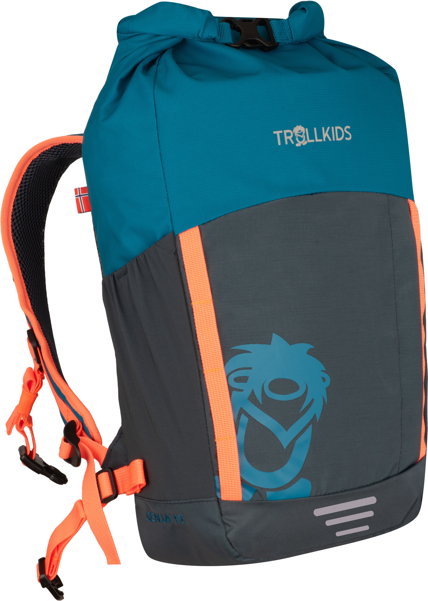 Trollkids Rucksack 'Kids Senja Pack' 15 L & 40 x 24 x 11 cm - Atlantic Blue/Dark - 40 (expandable up to 54)/24/11 (L/W/D); 15L