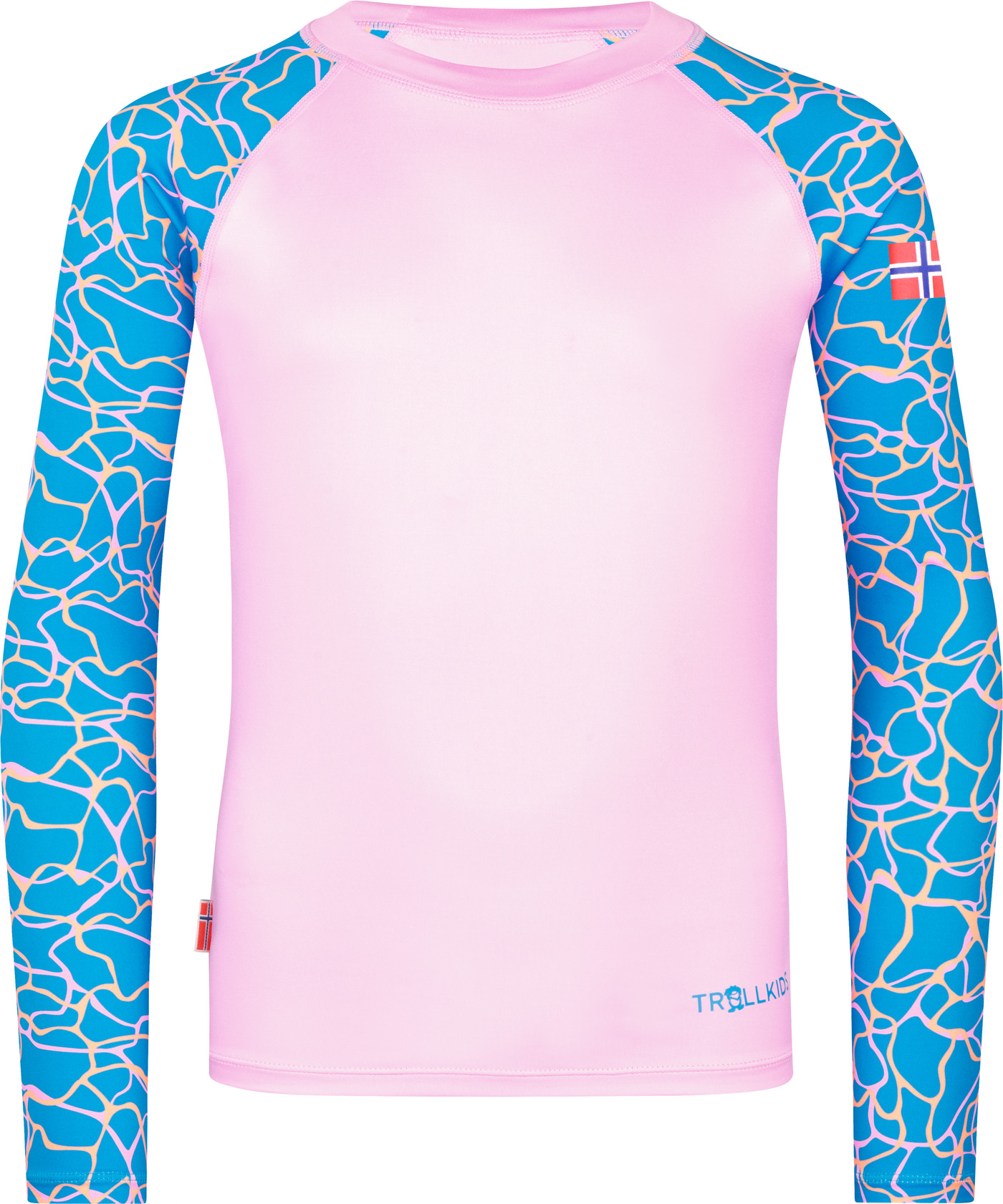 Trollkids Schwimm-Langarmshirt 'Haukland' mit UPF 50+ - Dynamic Blue/Candy Pink - 116