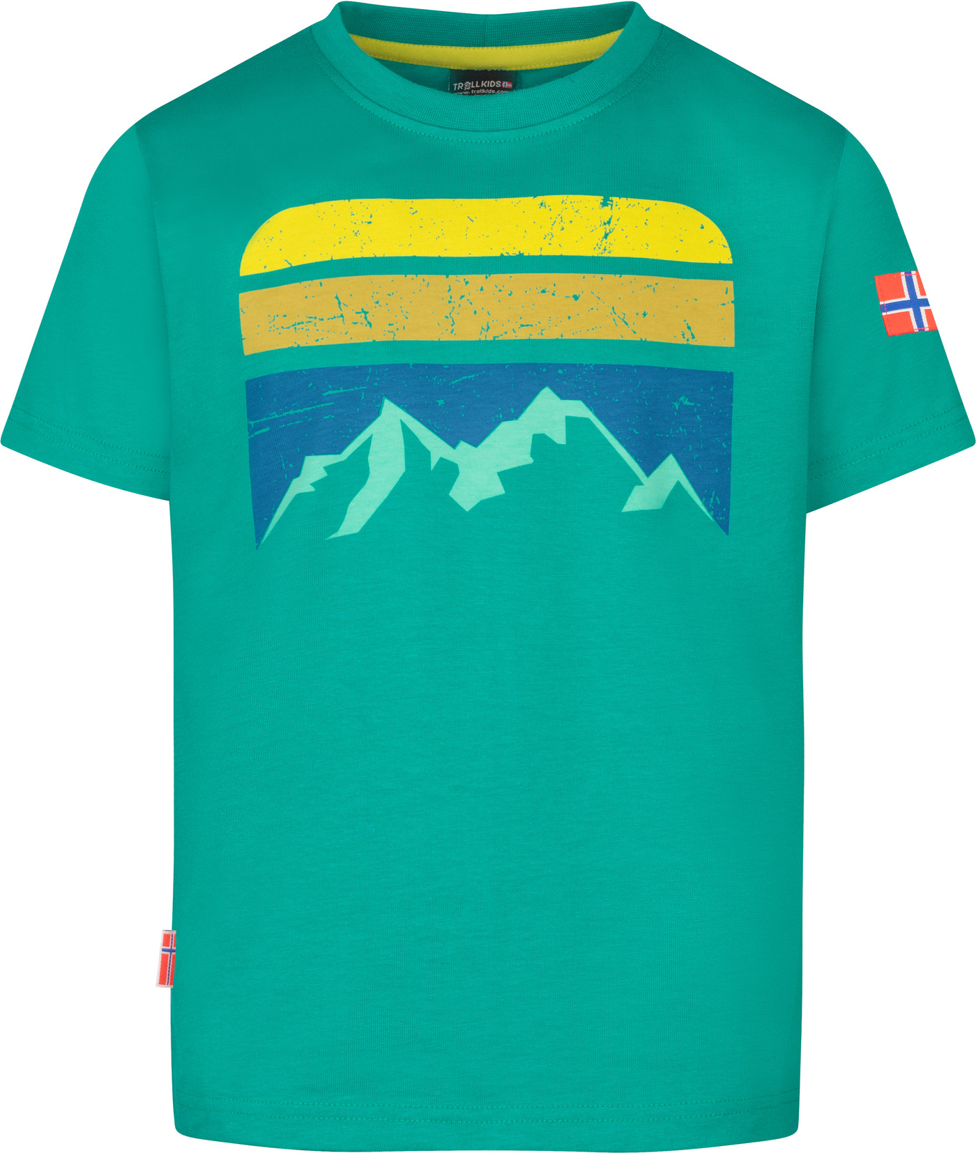 Trollkids T-Shirt 'Falketind' aus 100 % Bio-Baumwolle mit UPF 30+ - Sea Green - 140