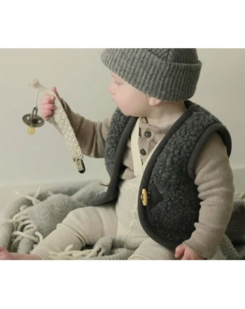 Alwero Baby and children's vest wool ALPEN JUNIOR graphite