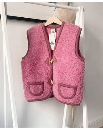 Alwero Baby and children's vest wool ALPEN JUNIOR pink