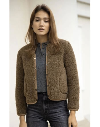 Alwero Women's jacket made of wool with buttons KALLY bark