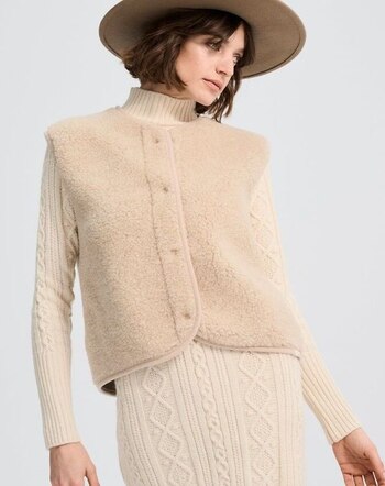 Alwero Damenweste aus Wolle - Sand Brown