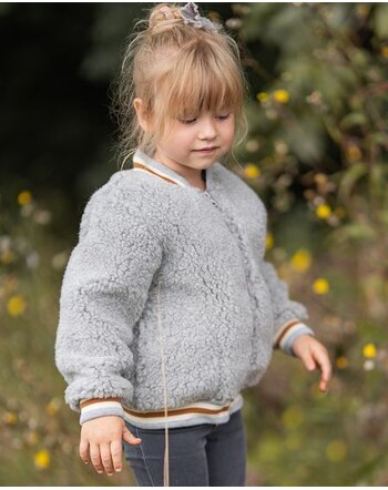 Alwero Kinder-Bomberjacke 'Boom Junior' aus Schurwolle - Silver