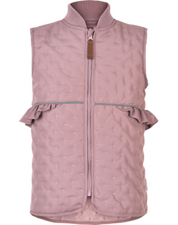 CeLaVi Girls quilted waistcoat with ruffles THERMAL burlwood