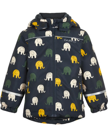 CeLaVi Winter jacket ELEPHANTS AOP blue graphite