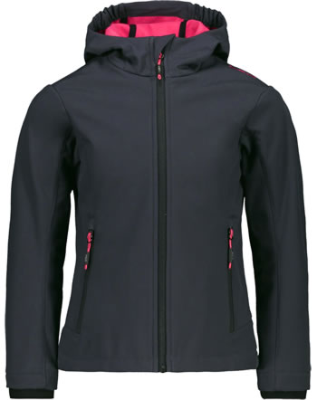 CMP Softshell jacket with hood Girl antracite/rhodamine 3A29385N-01UD