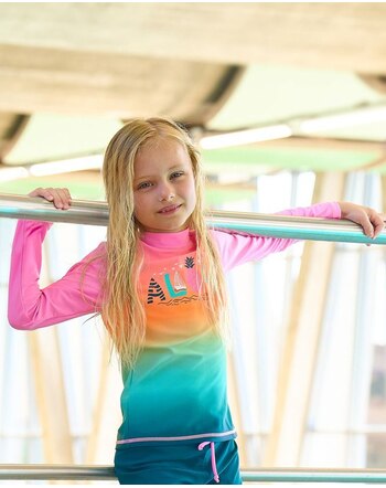 Color Kids Bade-Langarmshirt mit LSF 60 - Begonia Pink