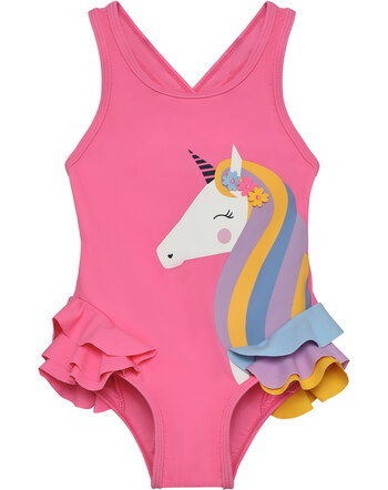 Color Kids Badeanzug mit Einhorn - Pink Lemonade