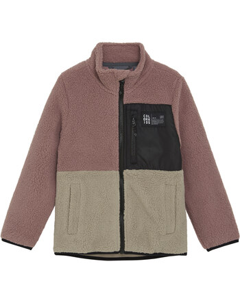 Color Kids Fleece-Jacke mit Colorblocking-Design - Woodrose