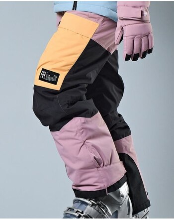 Color Kids Schneehose im Color- Blocking Design - Woodrose